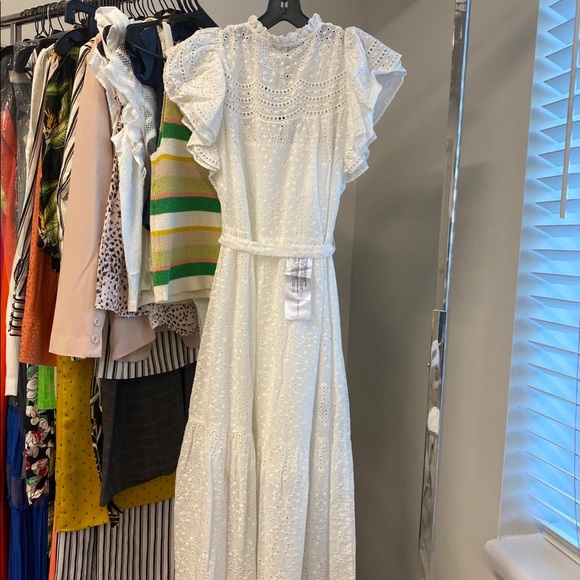 BCBGMaxAzria Eylete Ruffle MiniDress-Off White New - Picture 8 of 11